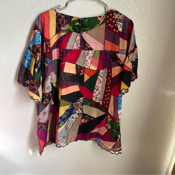 Johnny Was Eloise Silk Blouse - Picture 9 of 10